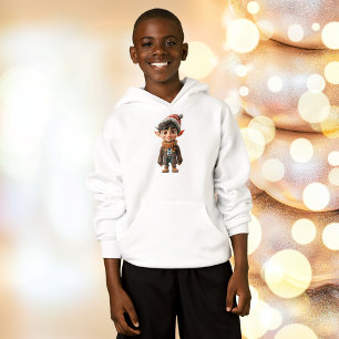 Alegre muchacho Navidades de Elf Boy's Hoodie