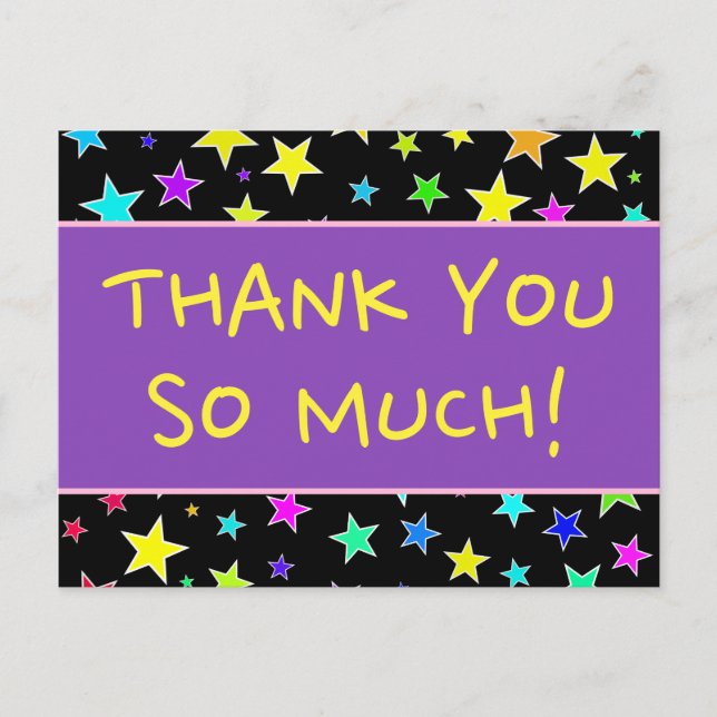 Alegre "¡MUCHAS GRACIAS!" Postal (Anverso)