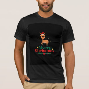 alegre navidad camiseta especial de color negro