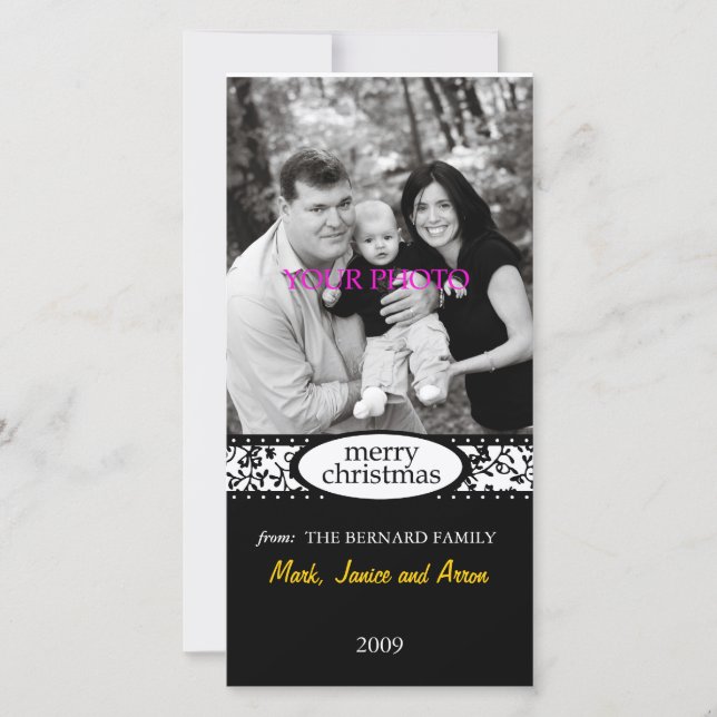 alegre navidad cinta blanca negra (Anverso)