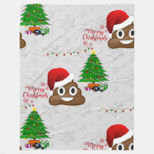 alegre navidad manta de emoji poo