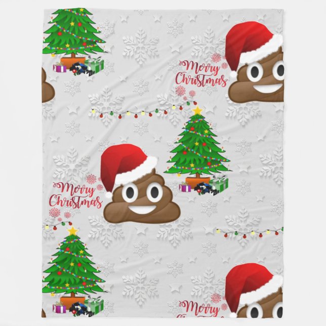 alegre navidad manta de emoji poo (Anverso)