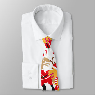 alegre navidad reno corbatas de cuello de santa di