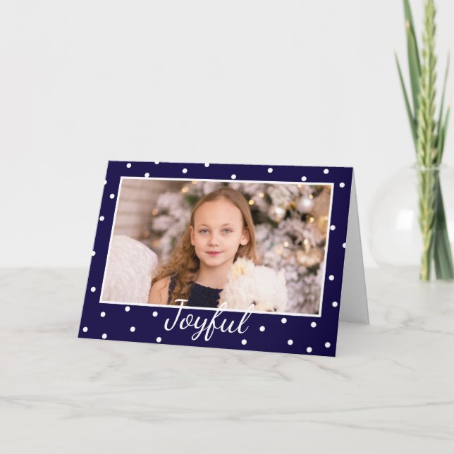 Alegre Navidad Tipografía Moderna Foto Personaliza (Anverso)