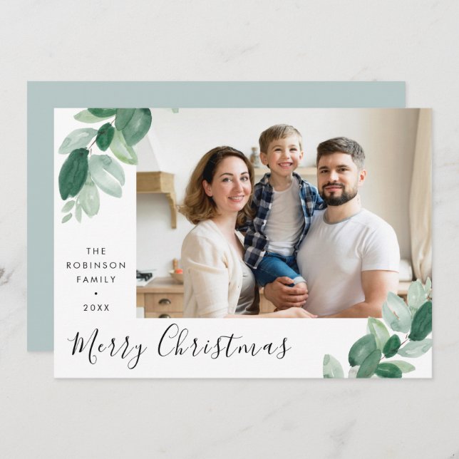 alegre navidad vegetación lechando foto festividad (Anverso / Reverso)