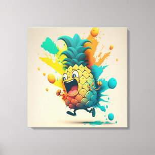 Alegre obra de arte de piña