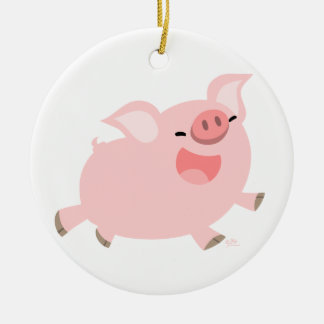 Alegre ornamento de cerdo Personalizado