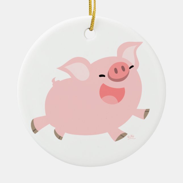Alegre ornamento de cerdo Personalizado (Frente)