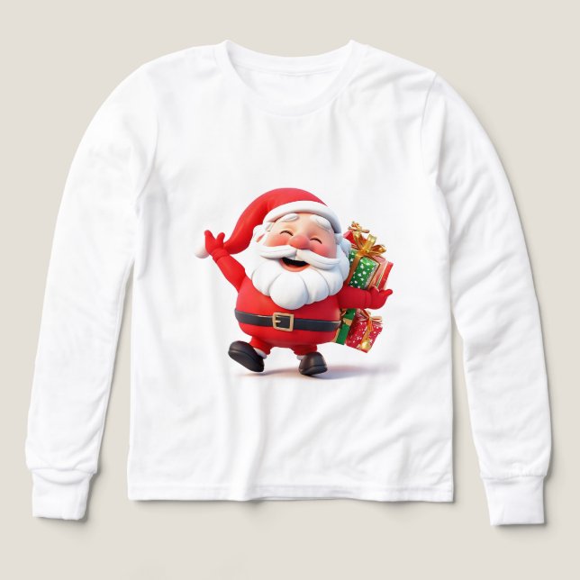 Alegre Papá Noel llevando regalos festivos (Diseño frontal)