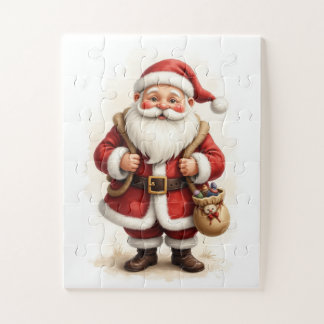 Alegre Papá Noel – Rompecabezas de Feliz Navidad