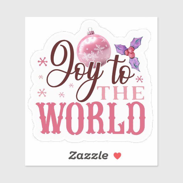 ¡Alegre Pegatina De Navidad Rosa! (Hoja)