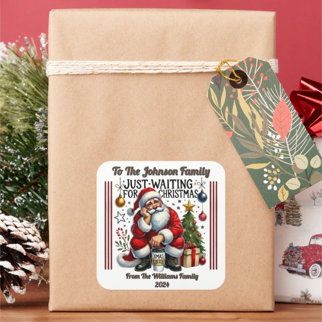 Alegre pegatina navideña para regalos (Vacaciones)