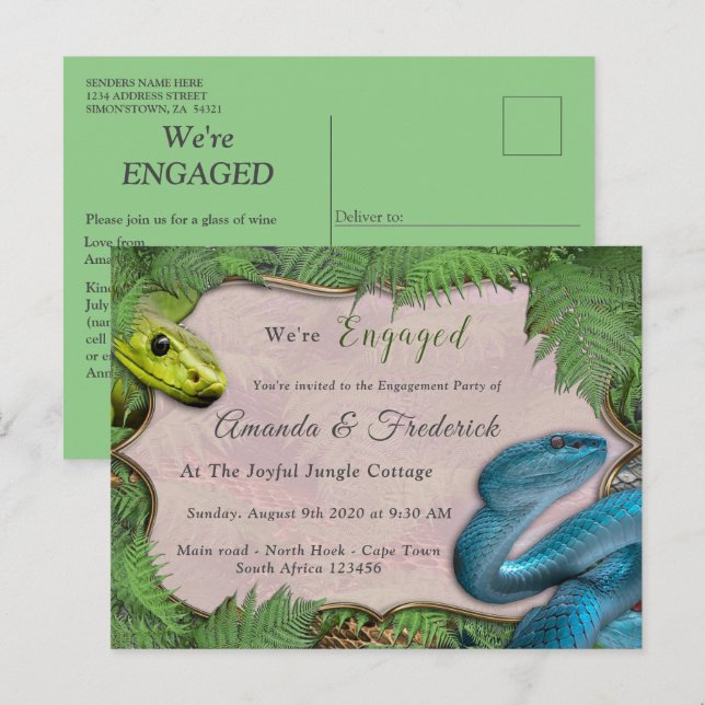 Alegre postal de la invitación a la selva africana (Anverso / Reverso)
