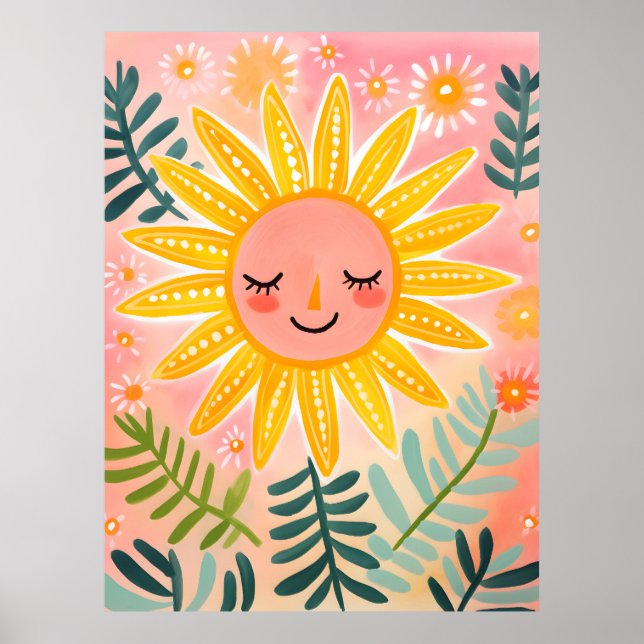 Alegre Poster de arte Sun Nursery Wall (Frente)