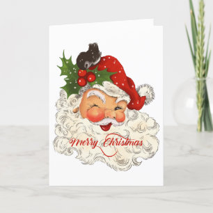 Alegre Santa vintage Feliz Navidad familia