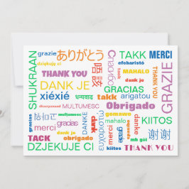 Alegre tarjeta de agradecimiento multilingüe