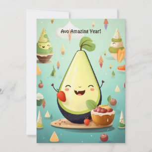 Alegre Tarjeta de cumpleaños de aguacate para el p