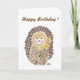 Alegre tarjeta de cumpleaños de hedgehog
