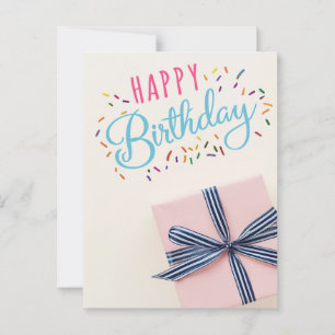 Alegre tarjeta de cumpleaños Minimalista con caja