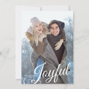 Alegre Tarjeta de Navidad con Foto Vertical en Scr