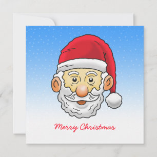 Alegre Tarjeta de Navidad plana de Papá Noel