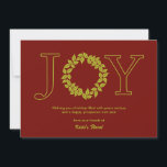 Alegre Wreath Business Holiday/Tarjetas de Navidad<br><div class="desc">Difunde alegría esta temporada de vacaciones con esta moda y elegantes tarjetas de vacaciones de Naranja Pulp Design. El color de fondo se puede personalizar en línea o visitar orangepulpdesign.com para obtener más colores disponibles. Colores personalizados y elementos coincidentes disponibles bajo petición. Póngase en contacto con nosotros para obtener ayuda....</div>
