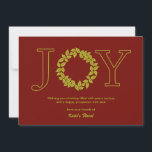 Alegre Wreath Business Holiday/Tarjetas de Navidad<br><div class="desc">Difunde alegría esta temporada de vacaciones con esta moda y elegantes tarjetas de vacaciones de Naranja Pulp Design. El color de fondo se puede personalizar en línea o visitar orangepulpdesign.com para obtener más colores disponibles. Colores personalizados y elementos coincidentes disponibles bajo petición. Póngase en contacto con nosotros para obtener ayuda....</div>