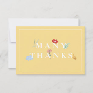 Alegre y alegre floral tarjetas de agradecimiento