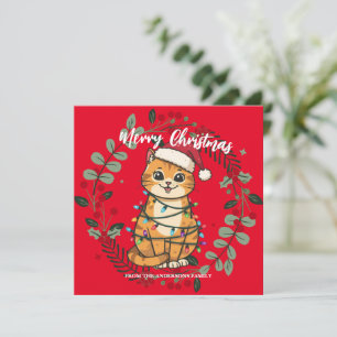 Alegre y Brillante gato Navidad gatito nieve invie