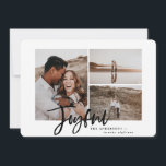 Alegre y elegante tarjeta de navidades multifotogr<br><div class="desc">celebrar las vacaciones con esta hermosa tarjeta de navidades multifoto. Con un diseño elegante, limpio y un collage de fotos editable, tiene un ambiente elegante, moderno y minimalista. todos los detalles se pueden editar para sus detalles personales, incluyendo el nombre de la familia, las fotos y el año para hacerlo...</div>