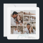 Alegre y elegante tarjeta de navidades multifotogr<br><div class="desc">celebrar las vacaciones con esta hermosa tarjeta de navidades multifoto. Con un diseño elegante, limpio y un collage de fotos editable, tiene un ambiente elegante, moderno y minimalista. todos los detalles se pueden editar para sus datos personales, incluyendo el nombre de la familia, las fotos y el año para hacerlo...</div>