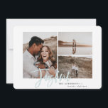 Alegre y elegante tarjeta de navidades multifotogr<br><div class="desc">celebrar las vacaciones con esta hermosa tarjeta de navidades multifoto. Con un diseño elegante, limpio y un collage de fotos editable, tiene un ambiente elegante, moderno y minimalista. todos los detalles se pueden editar para sus detalles personales, incluyendo el nombre de la familia, las fotos y el año para hacerlo...</div>