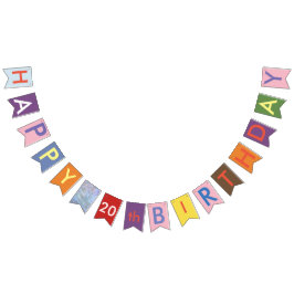 alegres banderas de bunting de 20 años