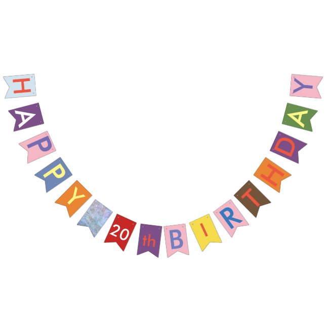 alegres banderas de bunting de 20 años (Todo)