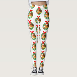 alegres leggings de caracoles navideños