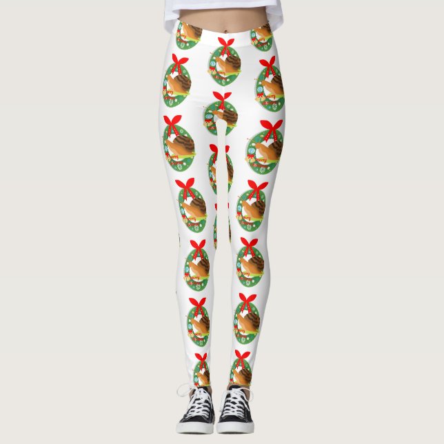 alegres leggings de caracoles navideños (Anverso)