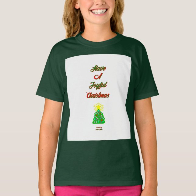Alegres Navidades Chicas Camisa Básica Deep Forest (Anverso)