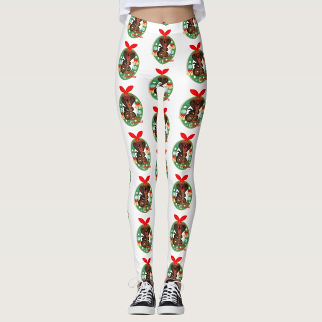 alegres navidades de serpiente cobra leggings (Anverso)