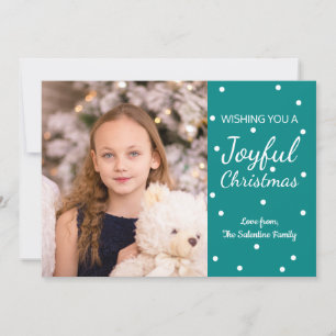 Alegres Navidades Verde azulados tarjeta de cuatro