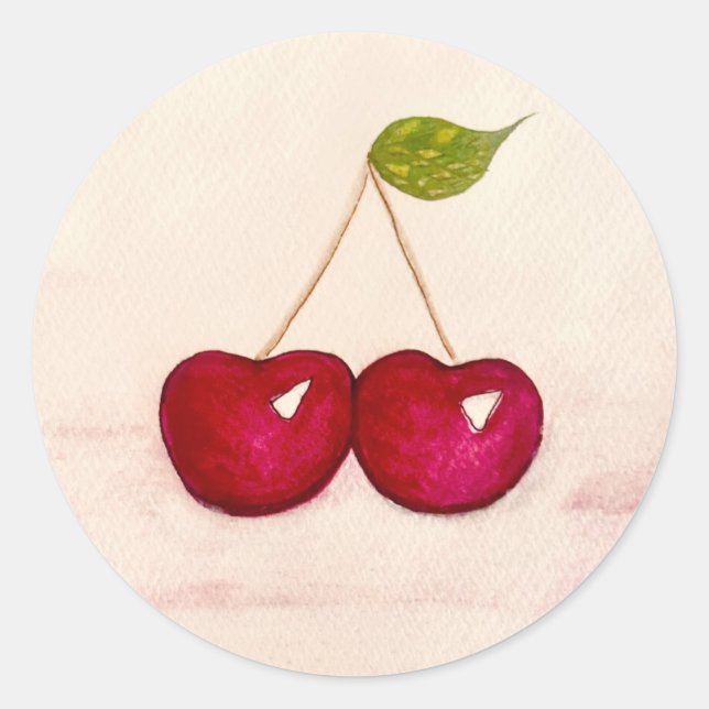 Alegres Pegatinas de cerezos coloridos (Anverso)