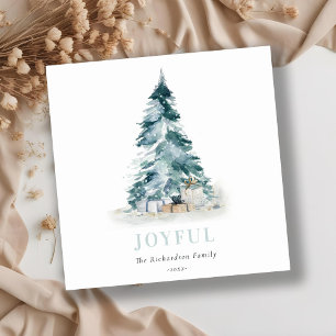 Alegres regalos de árbol de Navidad de pino acuare