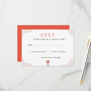 Alegres tarjetas RSVP de la invitación a la boda f