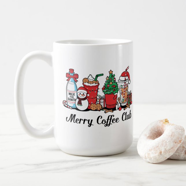 Alegres tazas de café para festividades (Con donut)