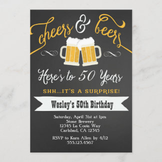 Alegres y cervezas sorpresa Invitación a los 50 añ