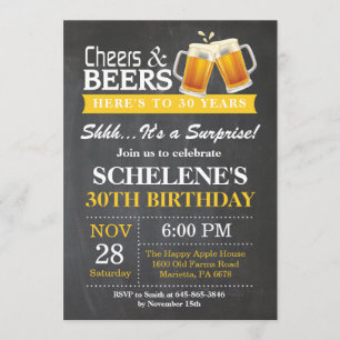 Alegres y cervezas sorpresa Invitación de cumpleañ