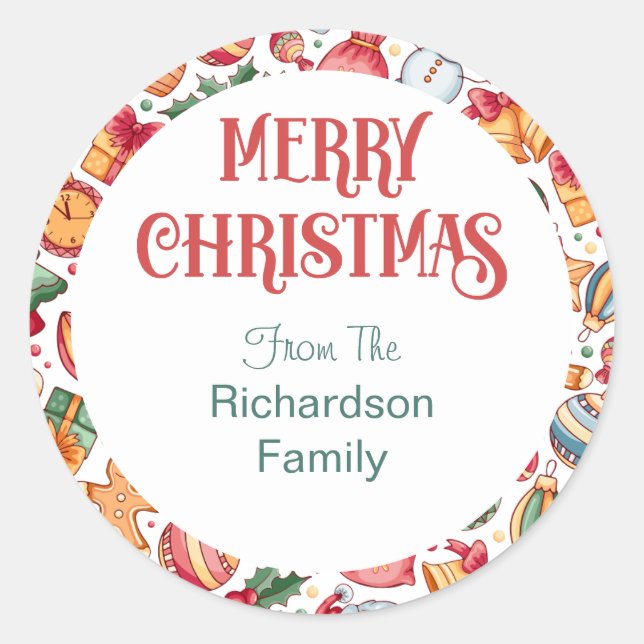 Alegres y festivos Sellos para sobres navideños (Anverso)