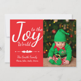 Alegría a la tarjeta de fotos de la Navidad Roja M