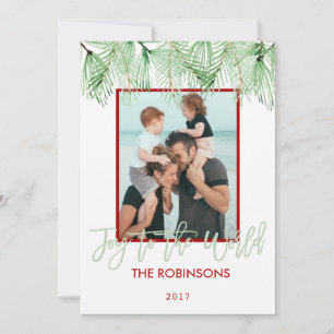 Alegría a la tarjeta de la foto del navidad de la