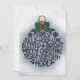 Alegría, Adorno de Navidad Holly Tarjeta de Navida