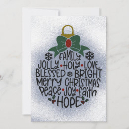 Alegría, Adorno de Navidad Holly Tarjeta de Navida